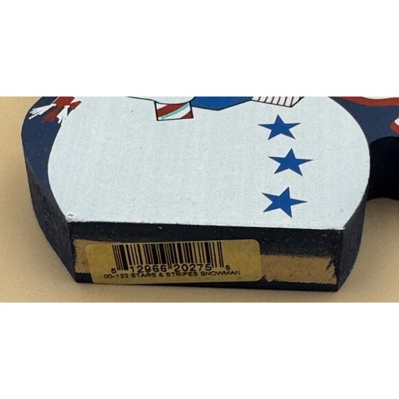 Stars & Stripes Snowman Wooden Decorative Piece By The Cats Meow - Picture 2 of 8